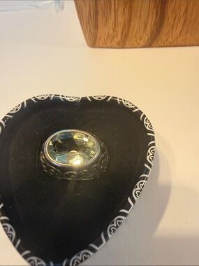 Brighton Silver Ring with Pale Blue-Green Faceted Stone Sterling Silver 925